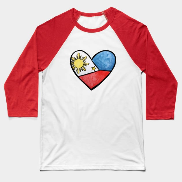 Philippines Flag Love Baseball T-Shirt by bubbsnugg